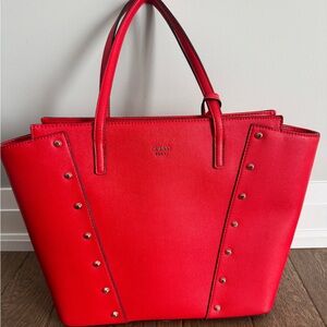 GUESS Red Stud-Accent Structured Tote